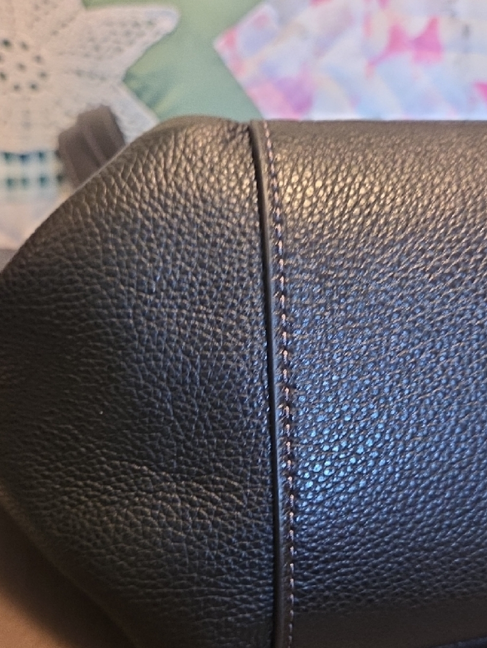 Coach Black Leather Tote with Gold Logo - Picture 6 of 7